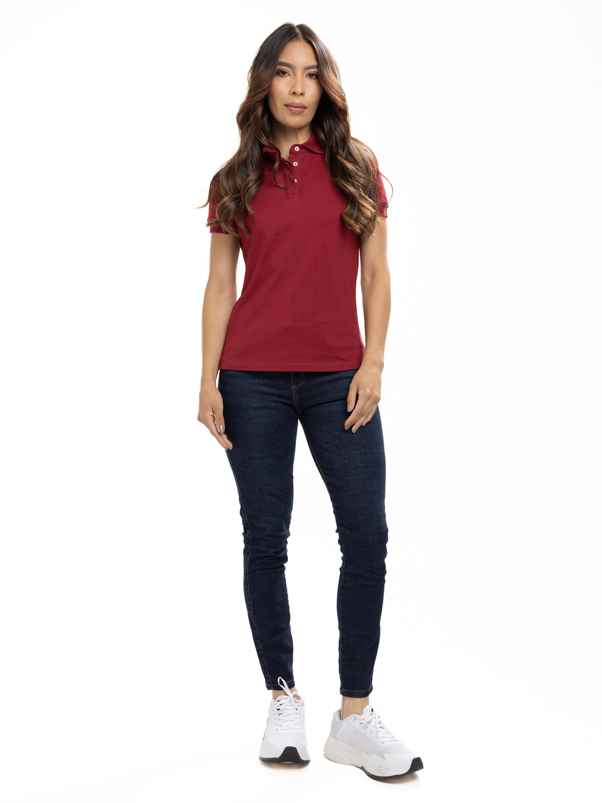 Polo Básico Femenino | Vinotinto, vista 1