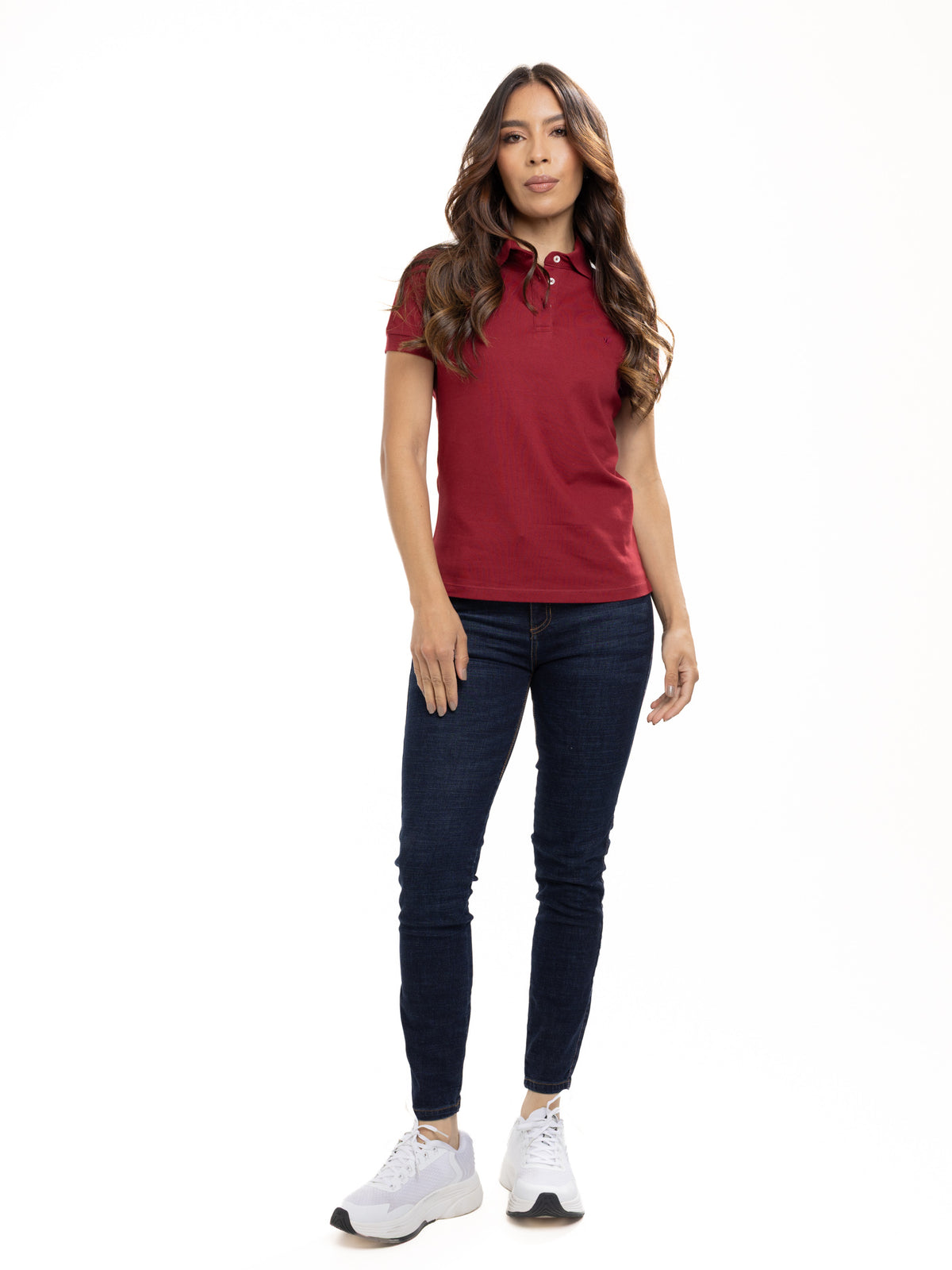 Polo Básico Femenino | Vinotinto, vista 2