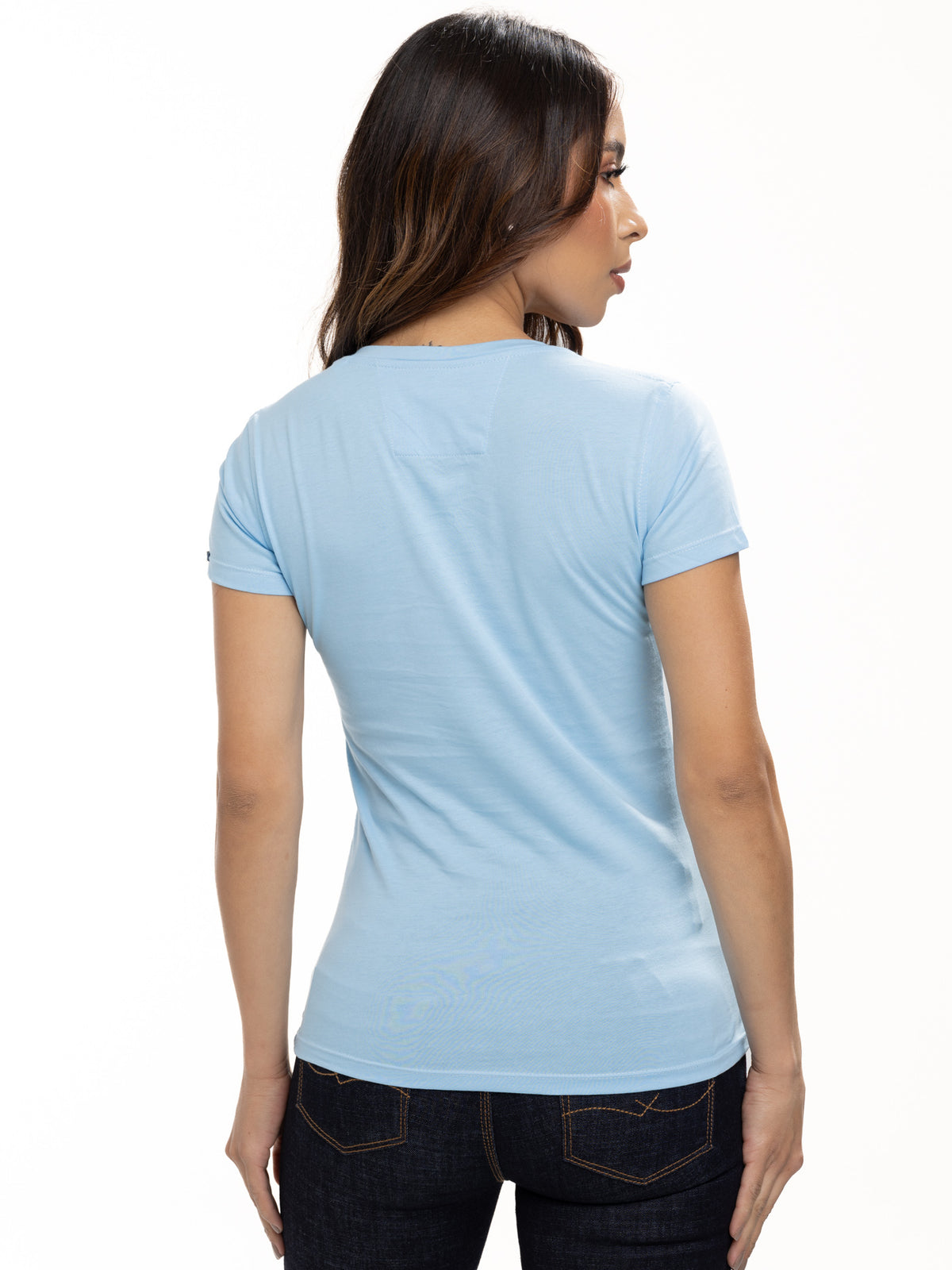 Camiseta Básica Femenina | Azul Cielo, vista 11
