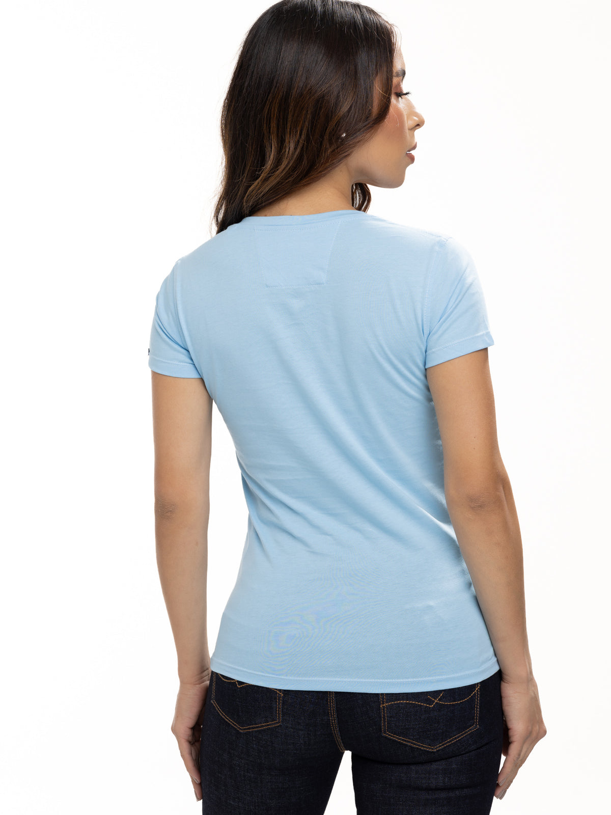 Camiseta Básica Femenina | Azul Cielo, vista 12