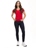 Camiseta Básica Femenina | Rojo, vista 3