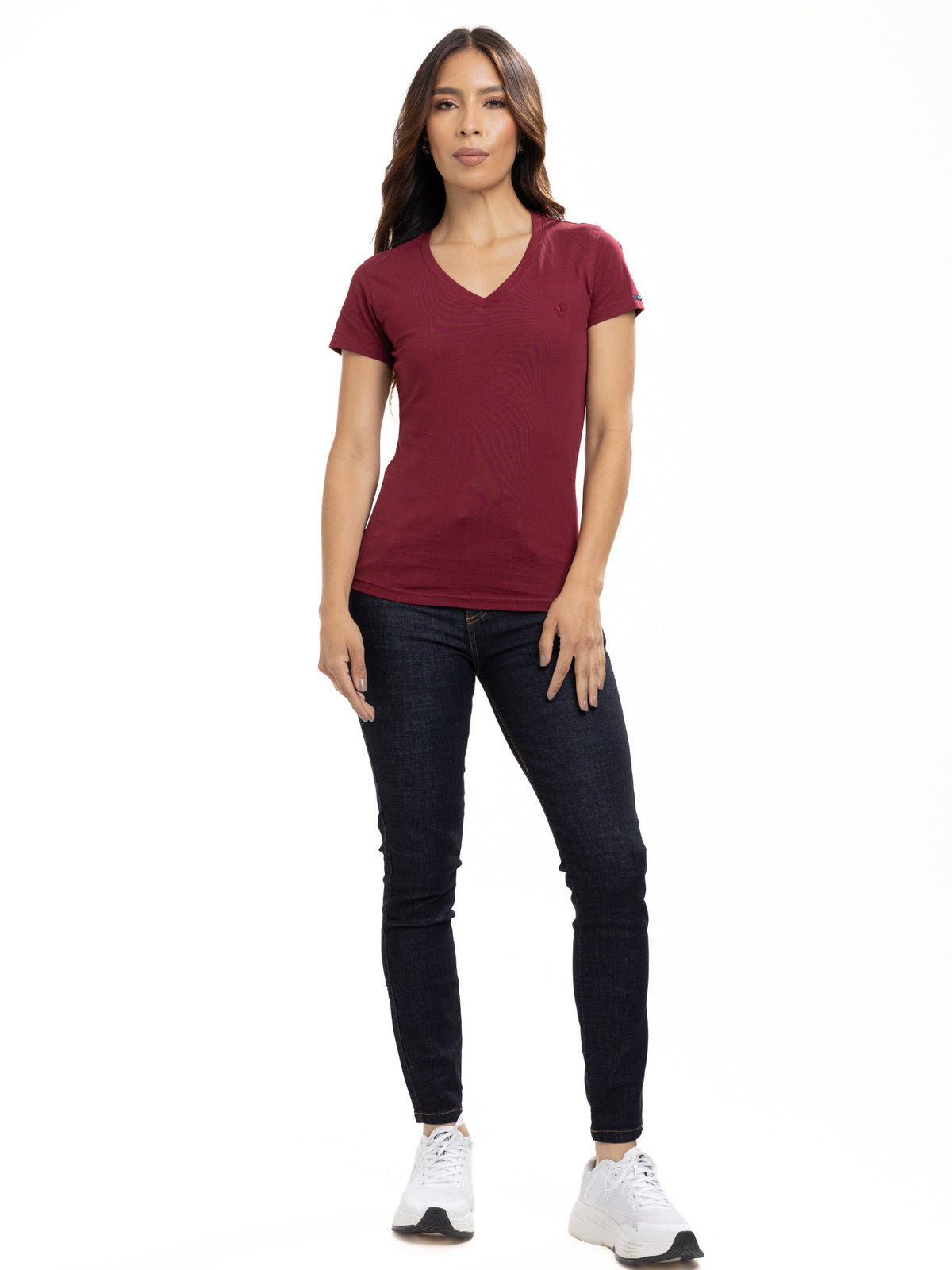 Camiseta Básica Femenina | Vinotinto, vista 1