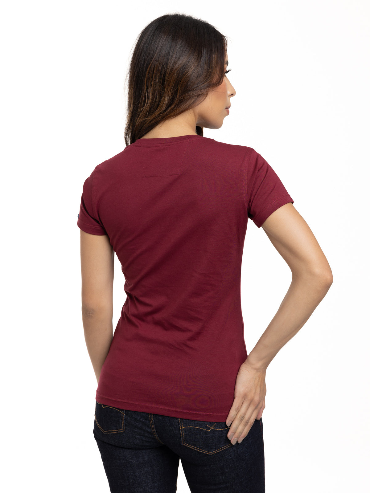 Camiseta Básica Femenina | Vinotinto, vista 13