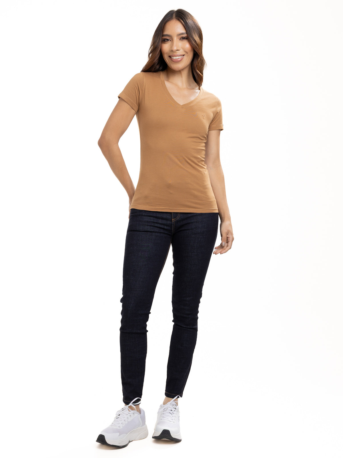 Camiseta Básica Femenina | Café Medio, vista 2
