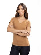 Camiseta Básica Femenina | Café Medio, vista 4