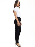 Pantalón Dril Femenino | Negro con Taches Decorativos