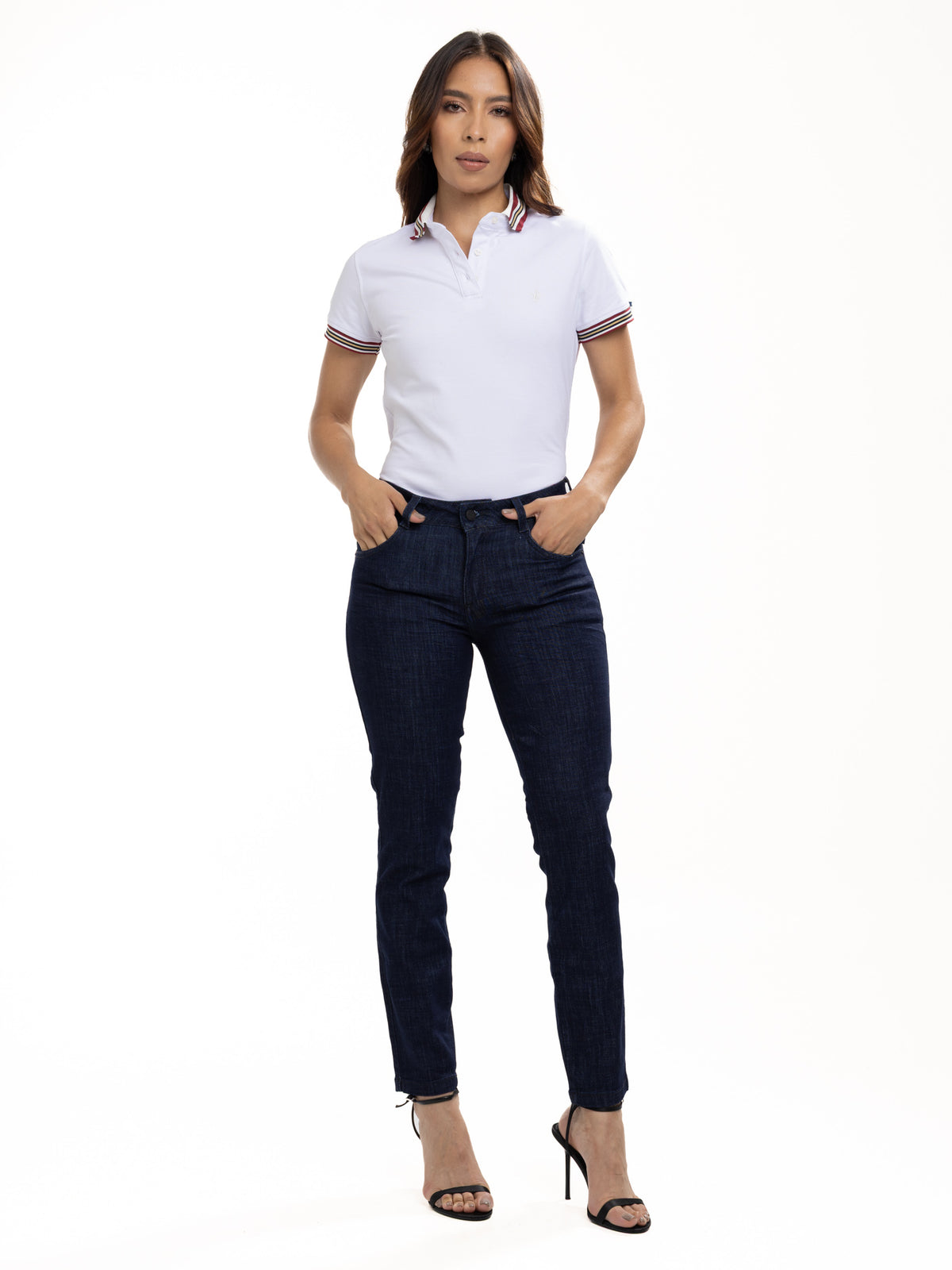 Jean Femenino | Azul Industrial Oscuro Tache Negro — foto 1