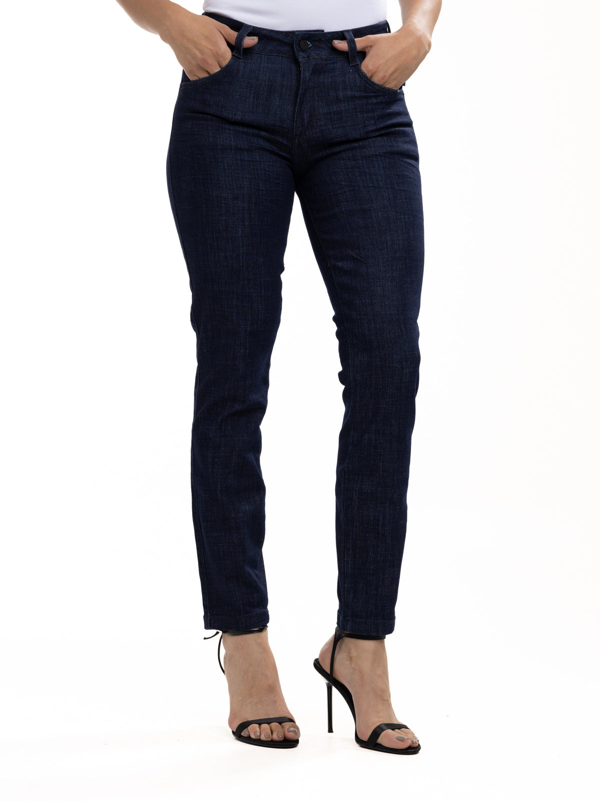 Jean Femenino | Azul Industrial Oscuro Tache Negro — foto 4