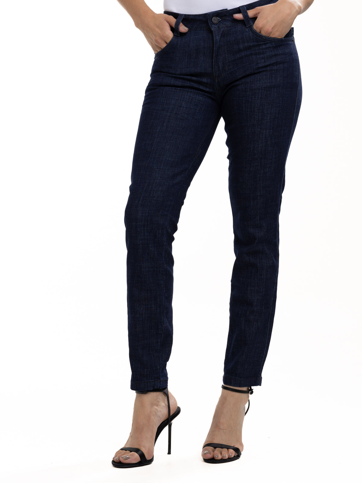 Jean Femenino | Azul Industrial Oscuro Tache Negro — foto 5