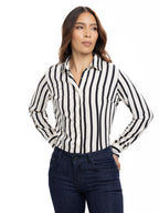 Blusa Femenina Manga Larga | Rayas Beige y Negro, vista 5