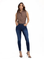 Jean Femenino | Azul Petróleo Accesorio Pasador — foto 1