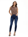 Blusa Femenina sin Mangas | Café con Cuello Nerú