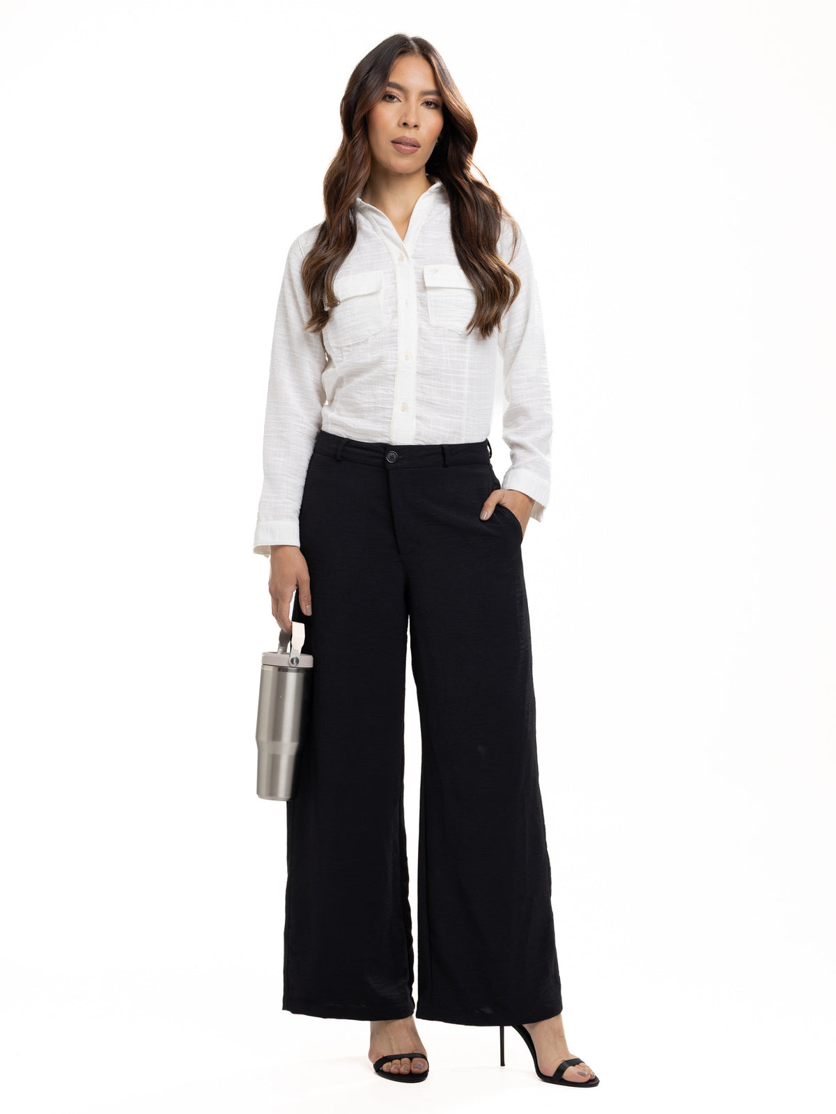 Pantalón Femenino | Negra en Tela Liviana — foto 2