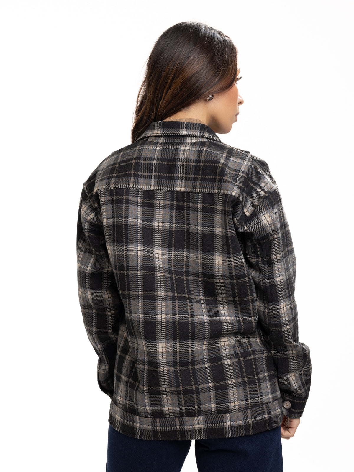 Chaqueta de Paño Femenina | Cuadros Cafés, vista 5