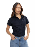 Blusa Femenina Manga Corta | Azul Oscuro, vista 2