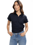Blusa Femenina Manga Corta | Azul Oscuro, vista 3