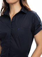 Blusa Femenina Manga Corta | Azul Oscuro, vista 4