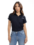 Blusa Femenina Manga Corta | Azul Oscuro, vista 6