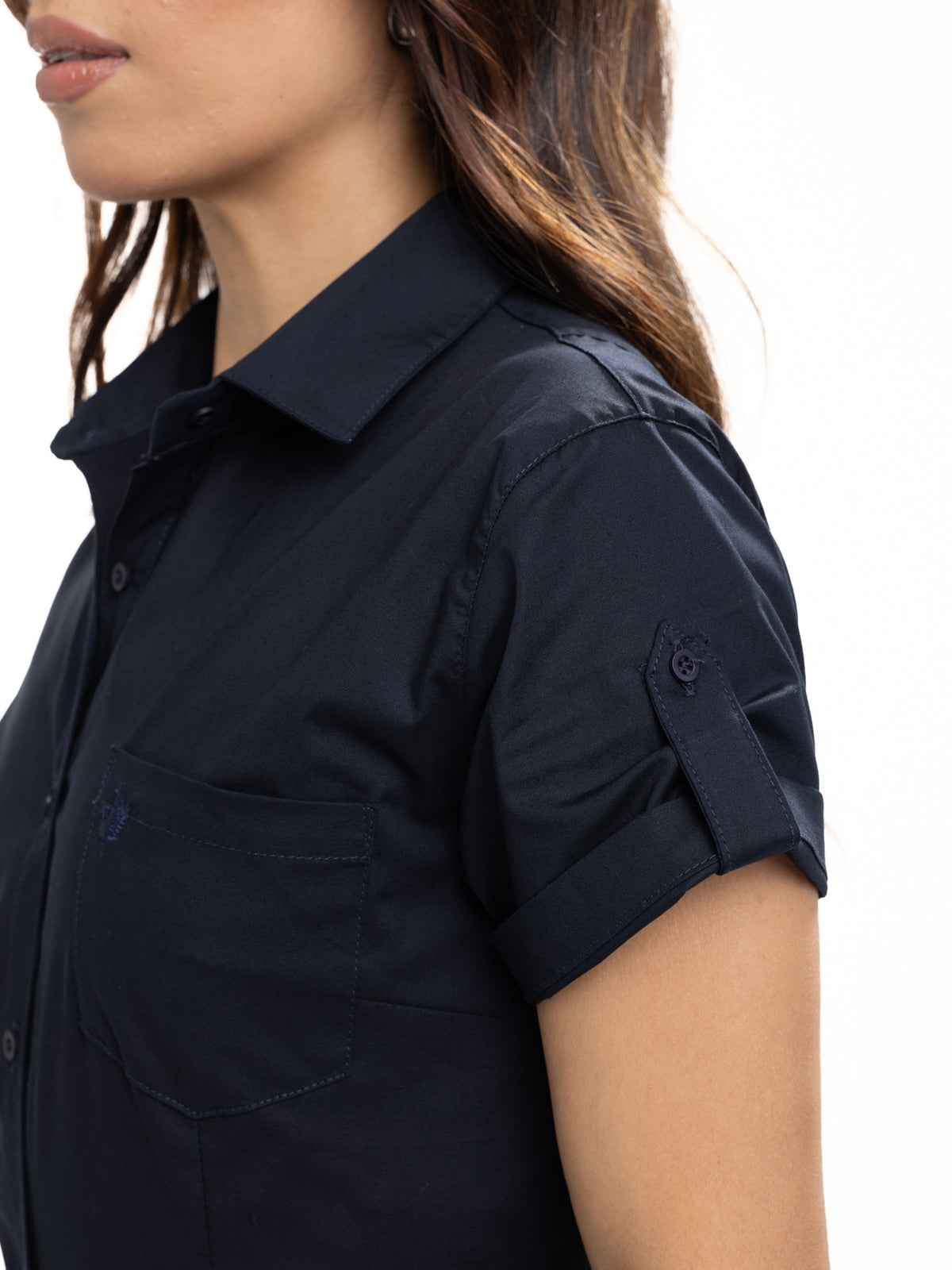 Blusa Femenina Manga Corta | Azul Oscuro, vista 7