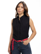 Blusa Femenina sin Mangas | Negro, vista 2