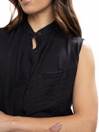 Blusa Femenina sin Mangas | Negro, vista 3