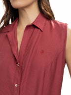 Blusa Femenina sin Mangas | Vinotinto con Cuello Normal — foto 5