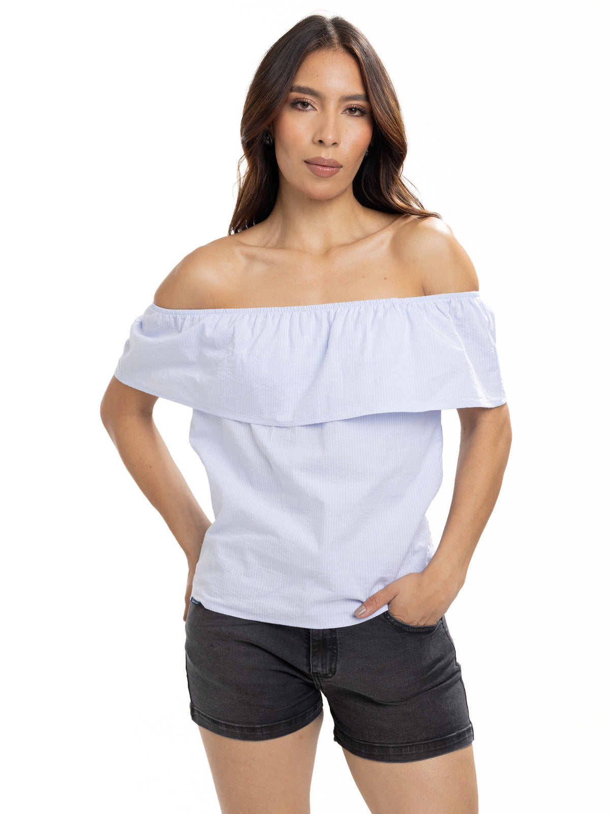 Blusa Campesina Femenina | Azul Cielo, vista 4