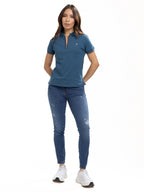 Polo moda femenino azul petróleo, vista 3
