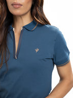 Polo moda femenino azul petróleo, vista 6