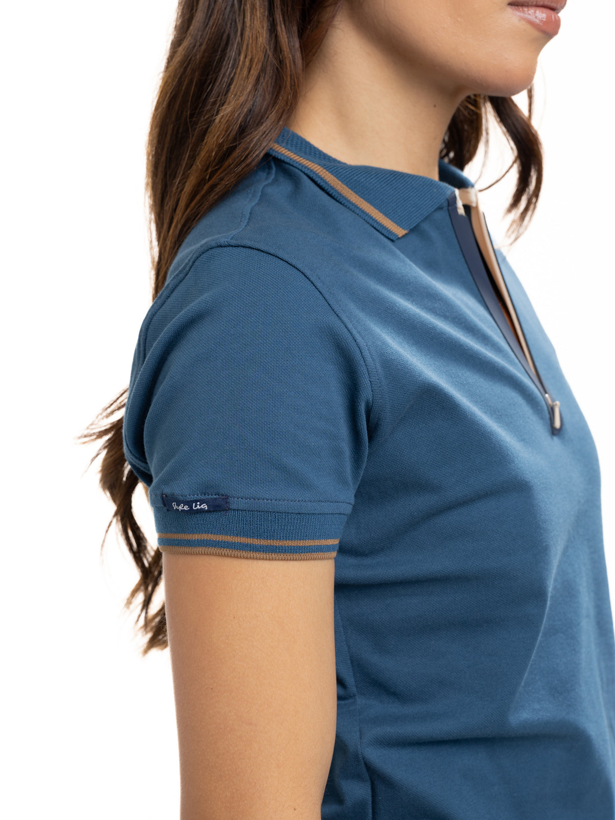 Polo moda femenino azul petróleo, vista 7