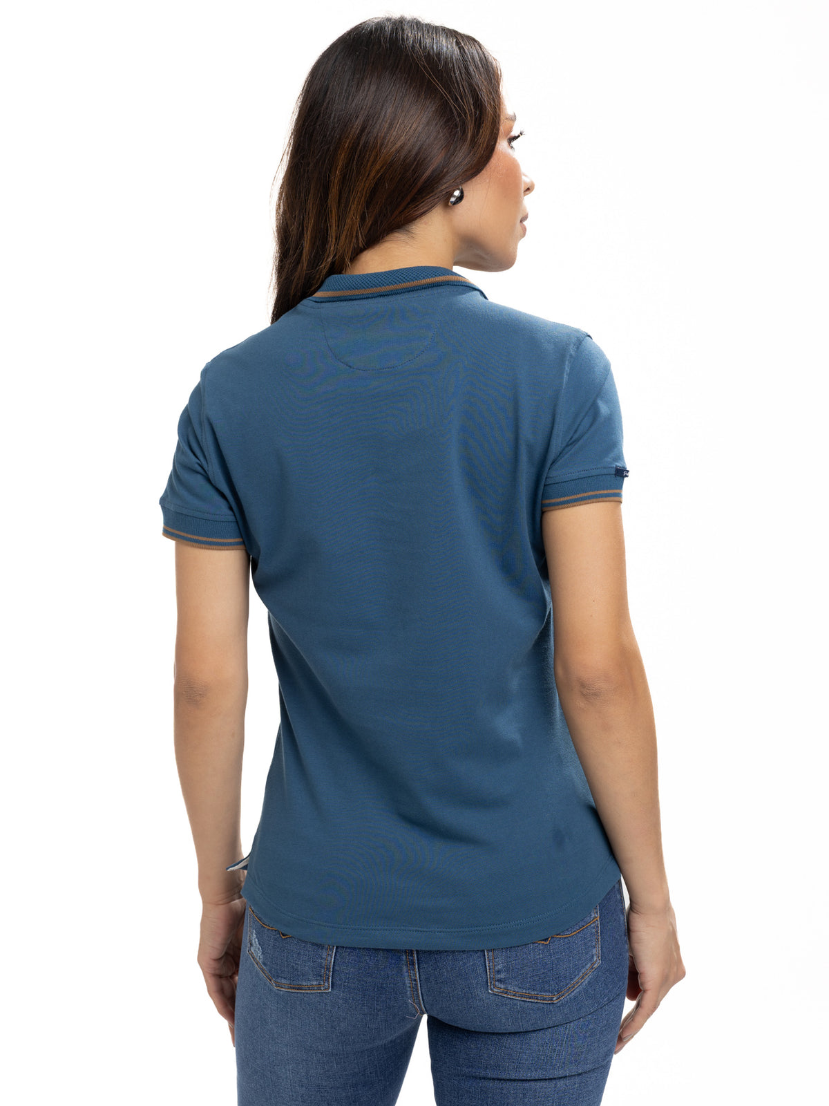 Polo moda femenino azul petróleo, vista 8