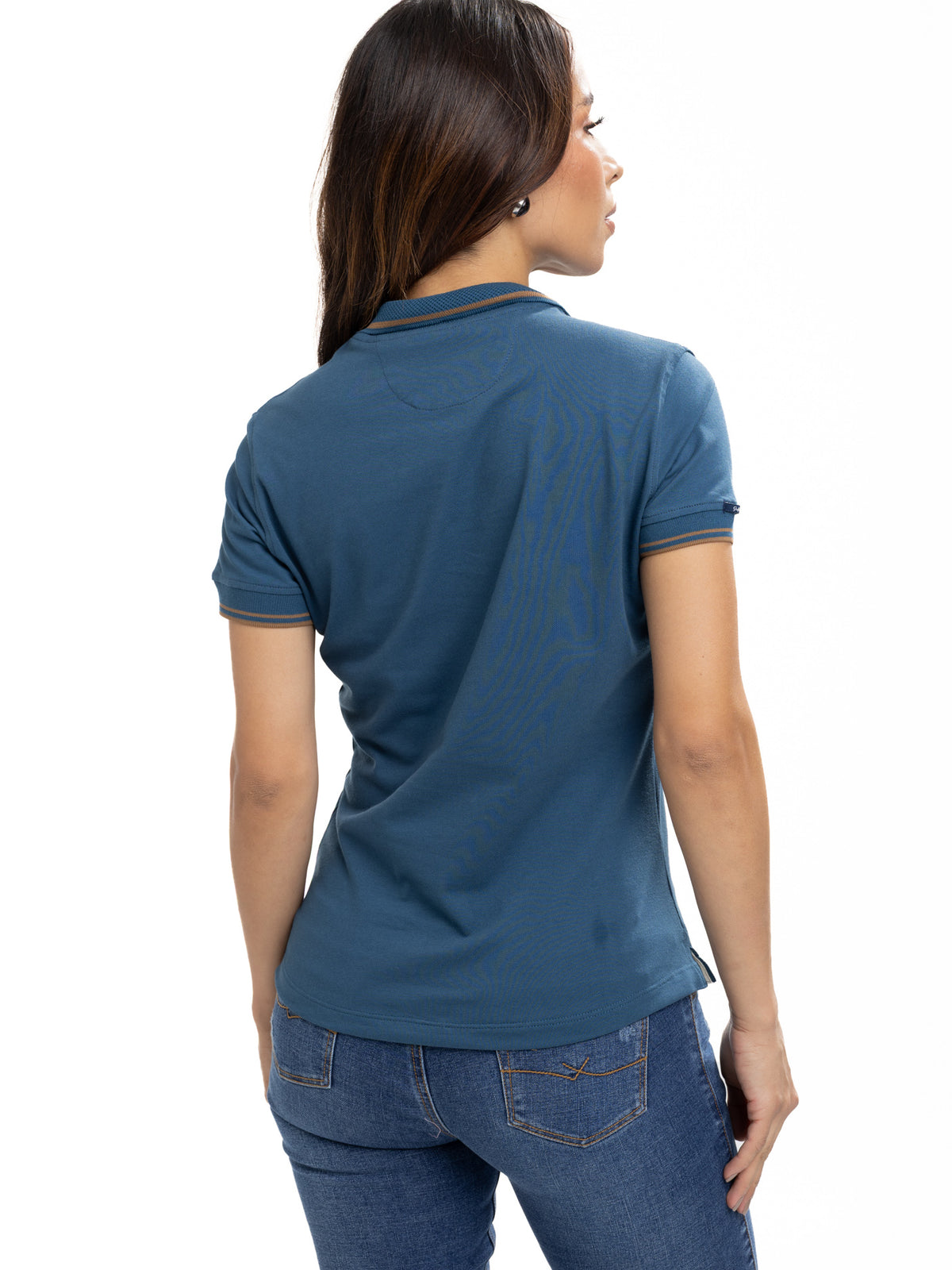 Polo moda femenino azul petróleo, vista 9