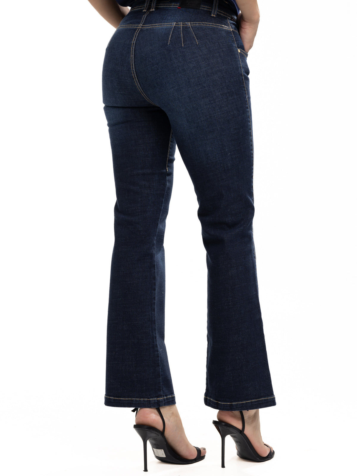 Jean Femenino | Azul Oscuro de Bota Campana Cuero Pretina Lado Derecho — foto 4