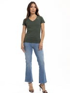 Camiseta Básica Femenina | Verde Militar, vista 1