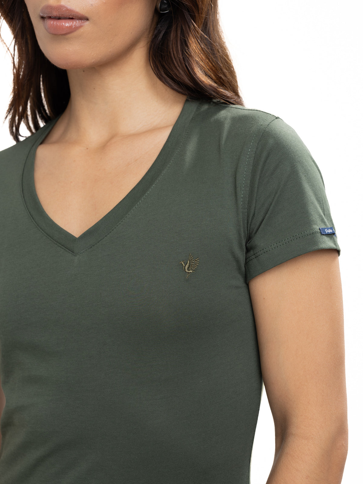 Camiseta Básica Femenina | Verde Militar, vista 6