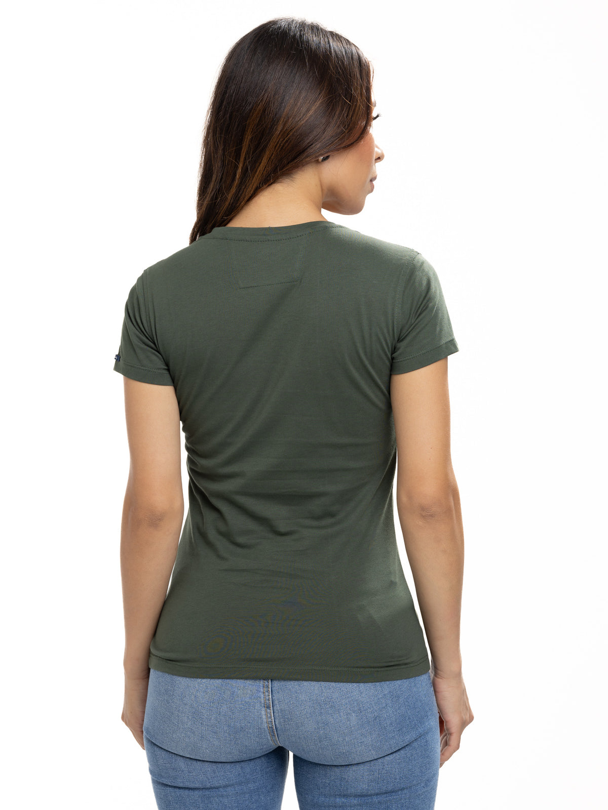 Camiseta Básica Femenina | Verde Militar, vista 8