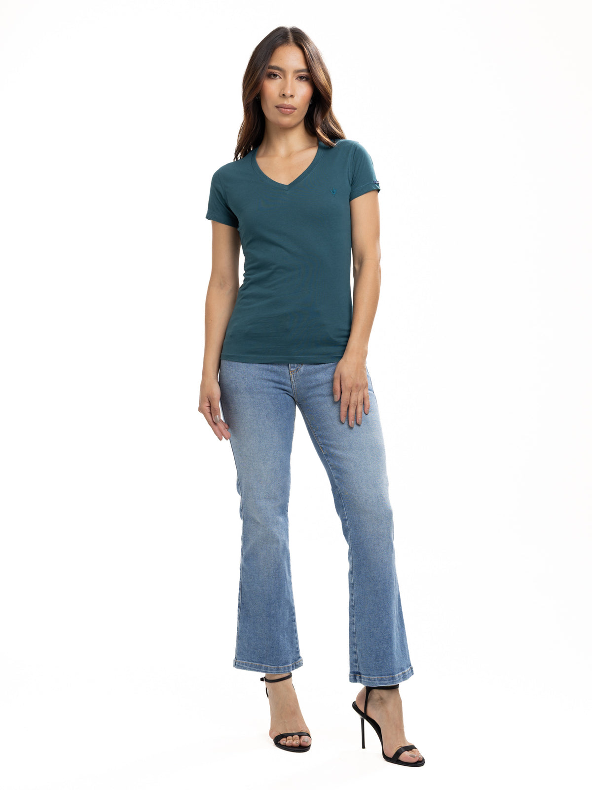 Camiseta Básica Femenina | Verde Botella, vista 2