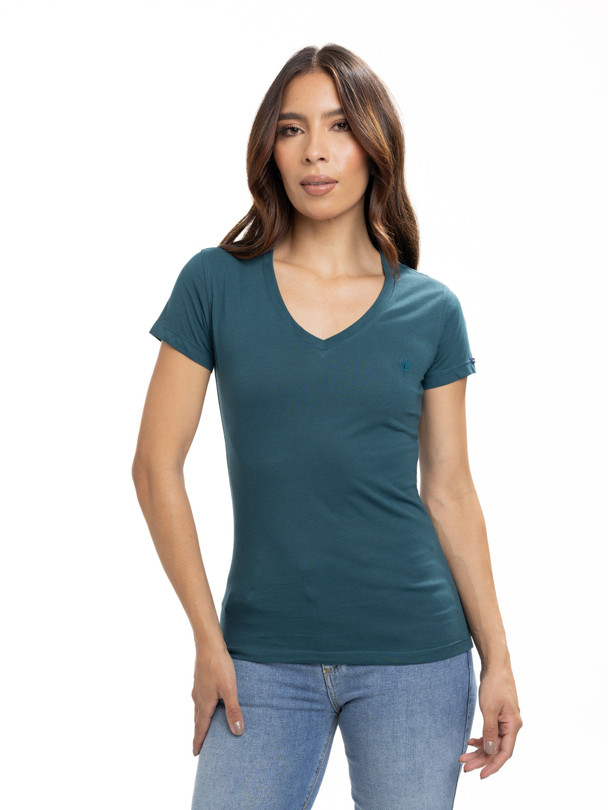 Camiseta Básica Femenina | Verde Botella, vista 3