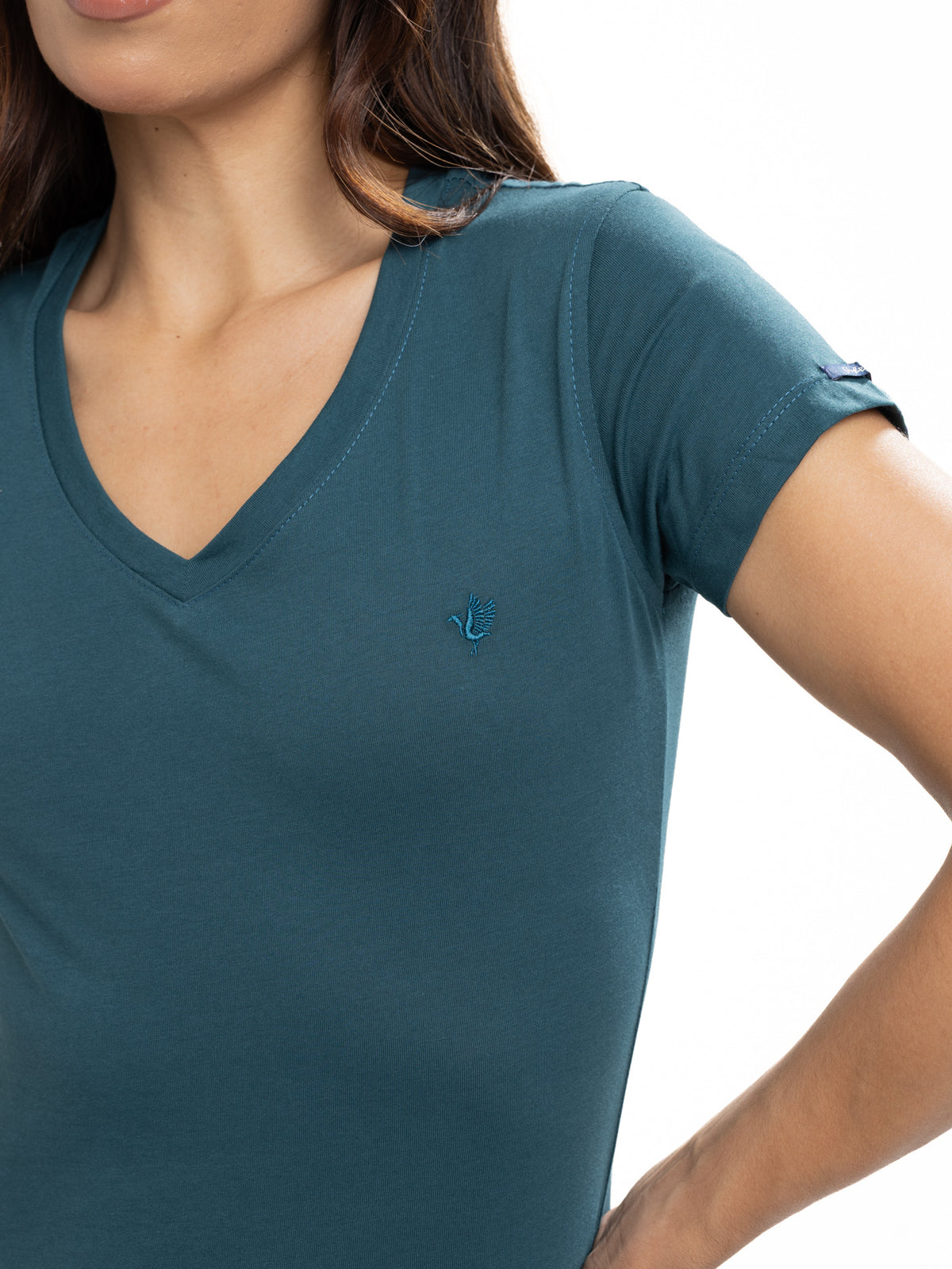Camiseta Básica Femenina | Verde Botella, vista 5