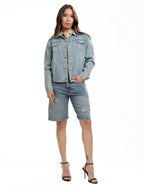Chaqueta Denim Femenina | Azul Claro Clásico, vista 2