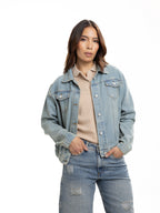 Chaqueta Denim Femenina | Azul Claro Clásico, vista 7