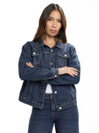 Chaqueta Denim Femenina | Azul Oscuro Clásico, vista 4