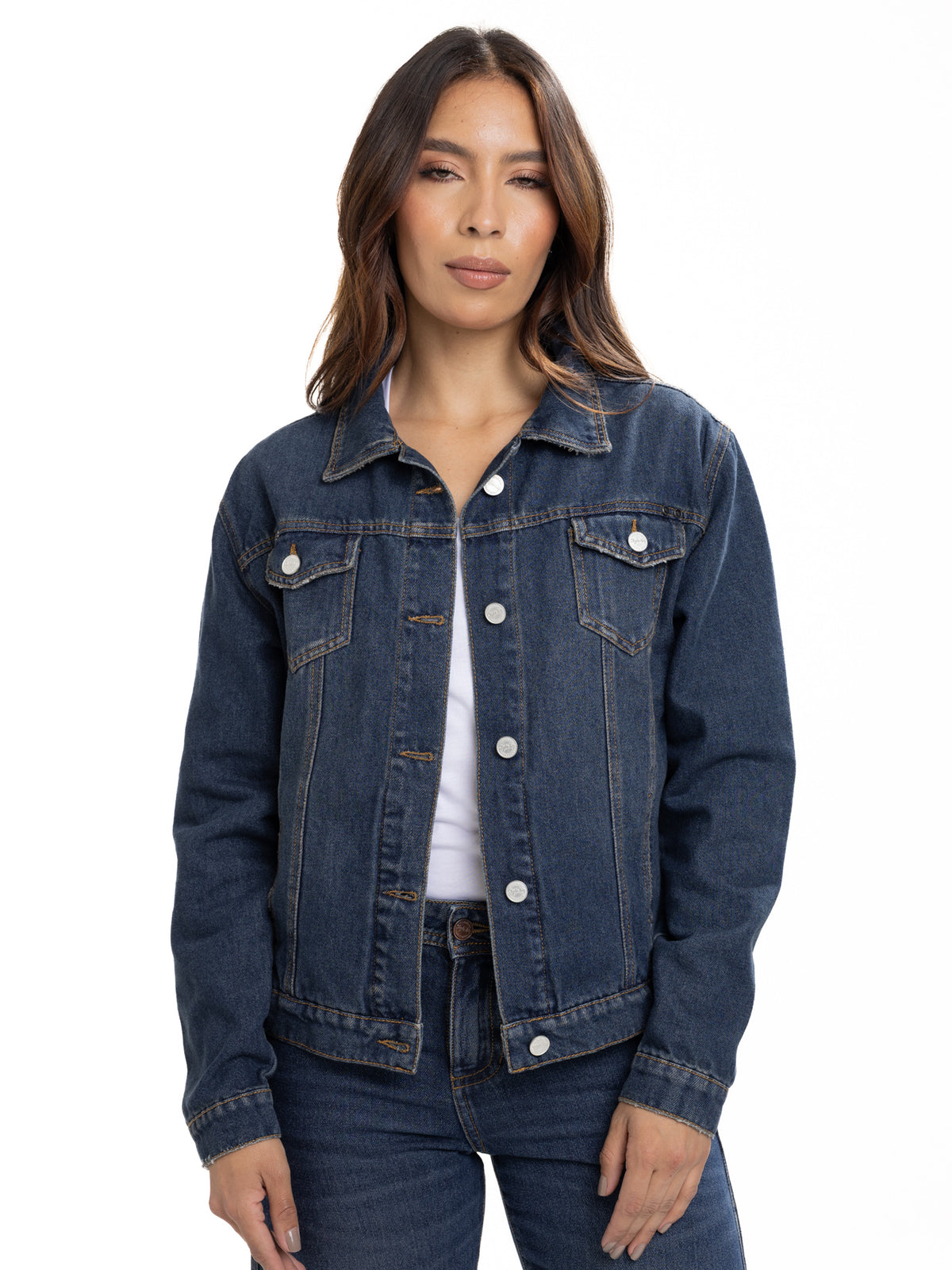 Chaqueta Denim Femenina | Azul Oscuro Clásico, vista 5