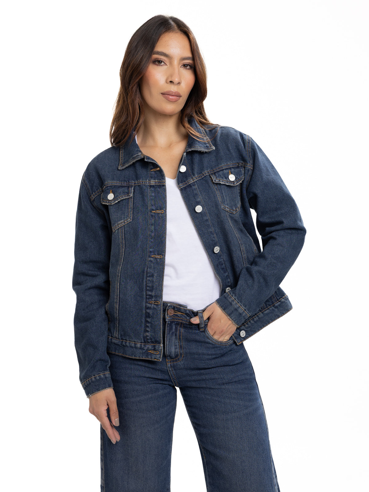 Chaqueta Denim Femenina | Azul Oscuro Clásico, vista 6