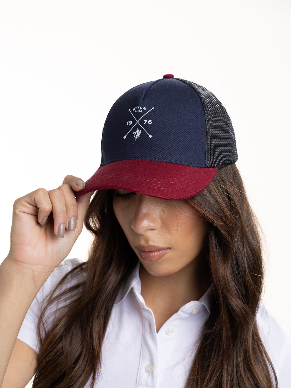 Gorra Unisex | Azul Oscuro Vinotinto Malla