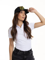 Gorra Unisex | Negra en Malla con Logo en Letras Negras