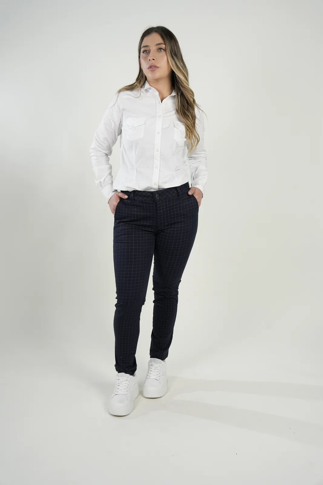 Pantalón Cuadriculado Mujer
