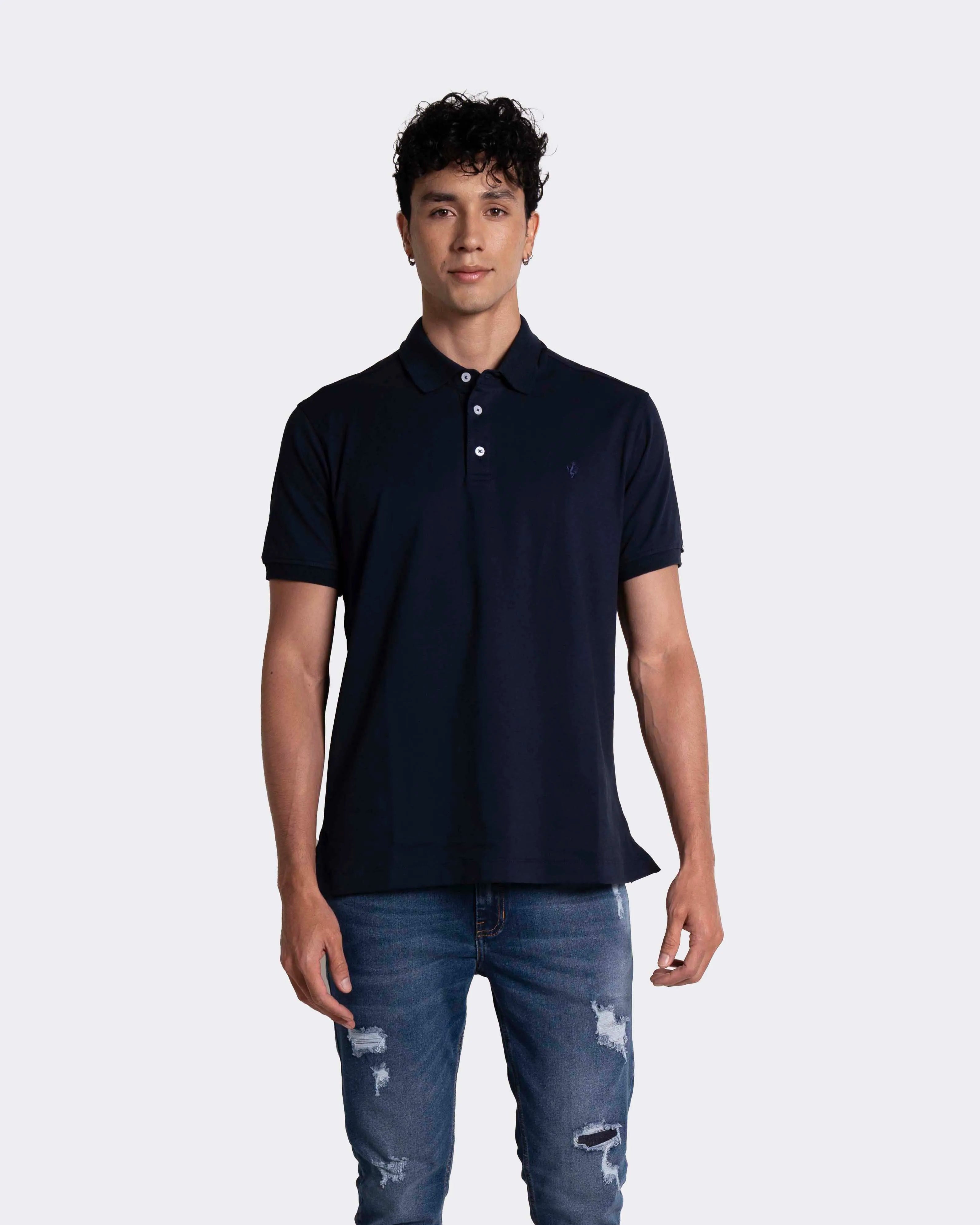 Camiseta tipo polo para hombre color azul oscuro