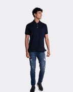 Camiseta tipo polo para hombre color azul oscuro