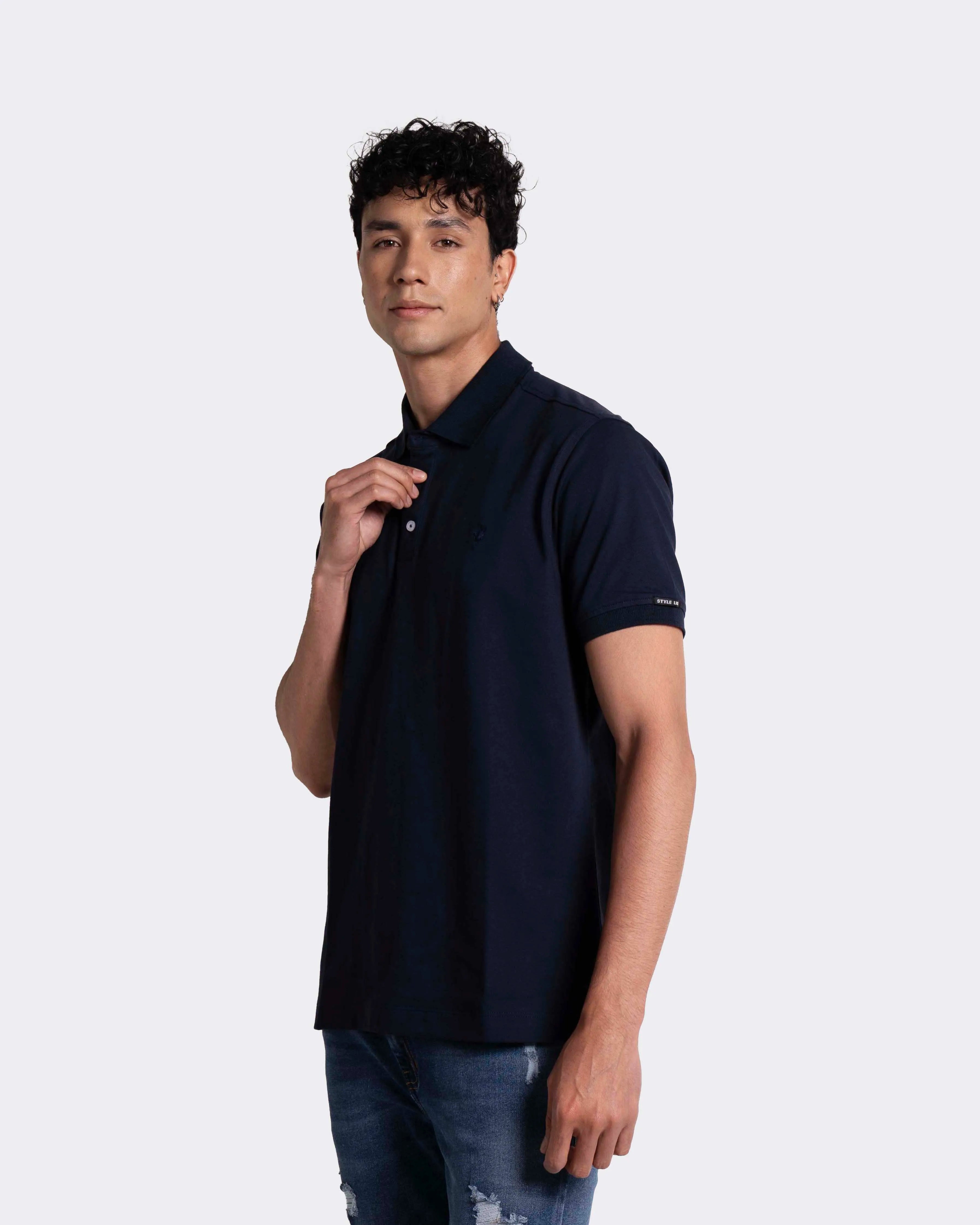 Camiseta tipo polo para hombre color azul oscuro